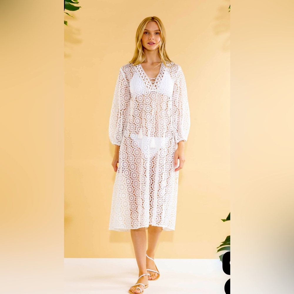 Shoshanna Breeze Caftan White, size medium